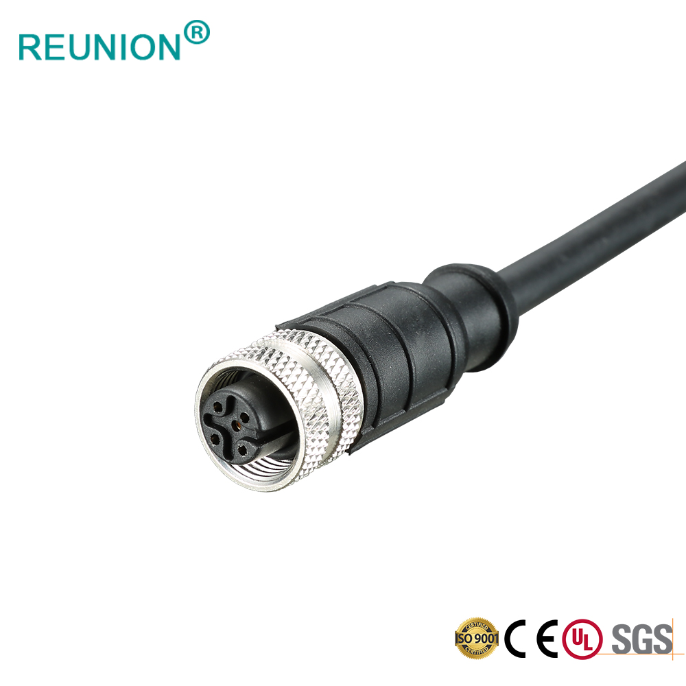 M8 Connector Male Solder Plug Cable Assembly for Industrial Machine