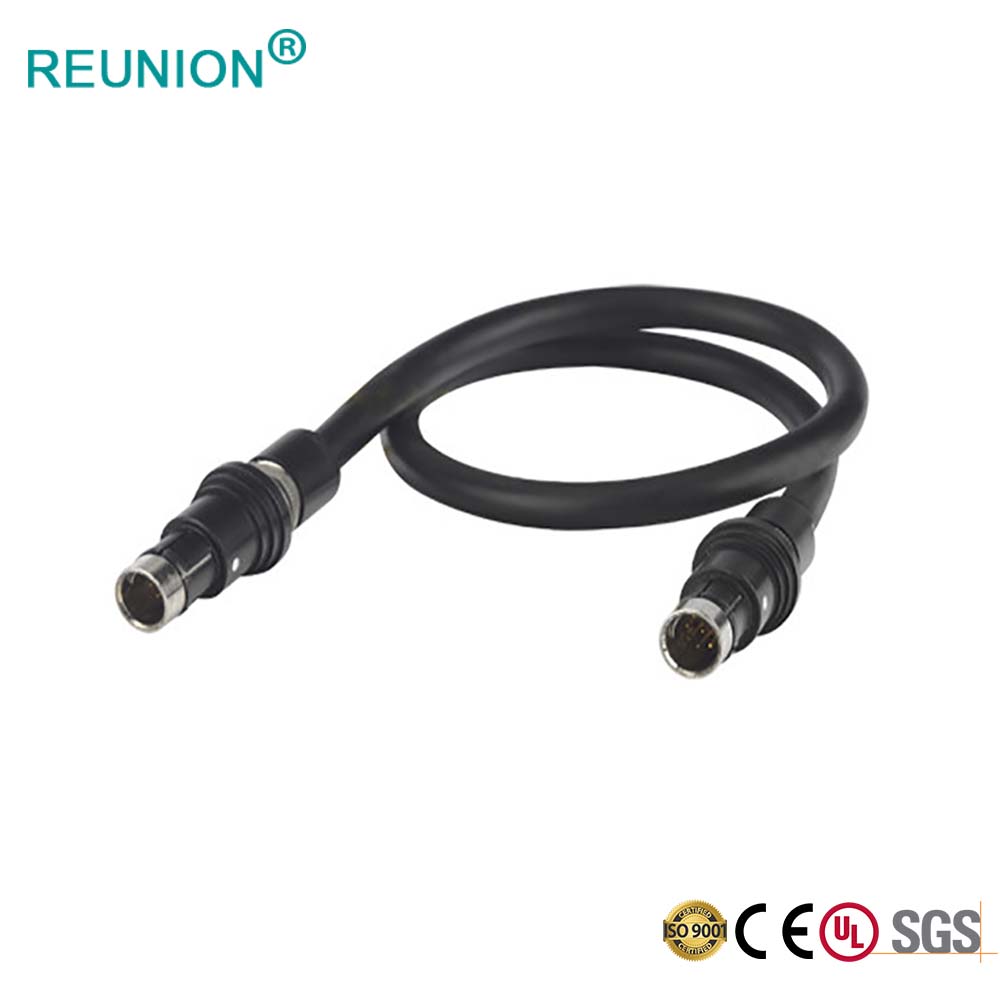 Mini multipole female male waterproof wire to wire F series connector