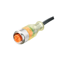 M12 4pins male plug industrial4.0 connector with LED light with PVC cable