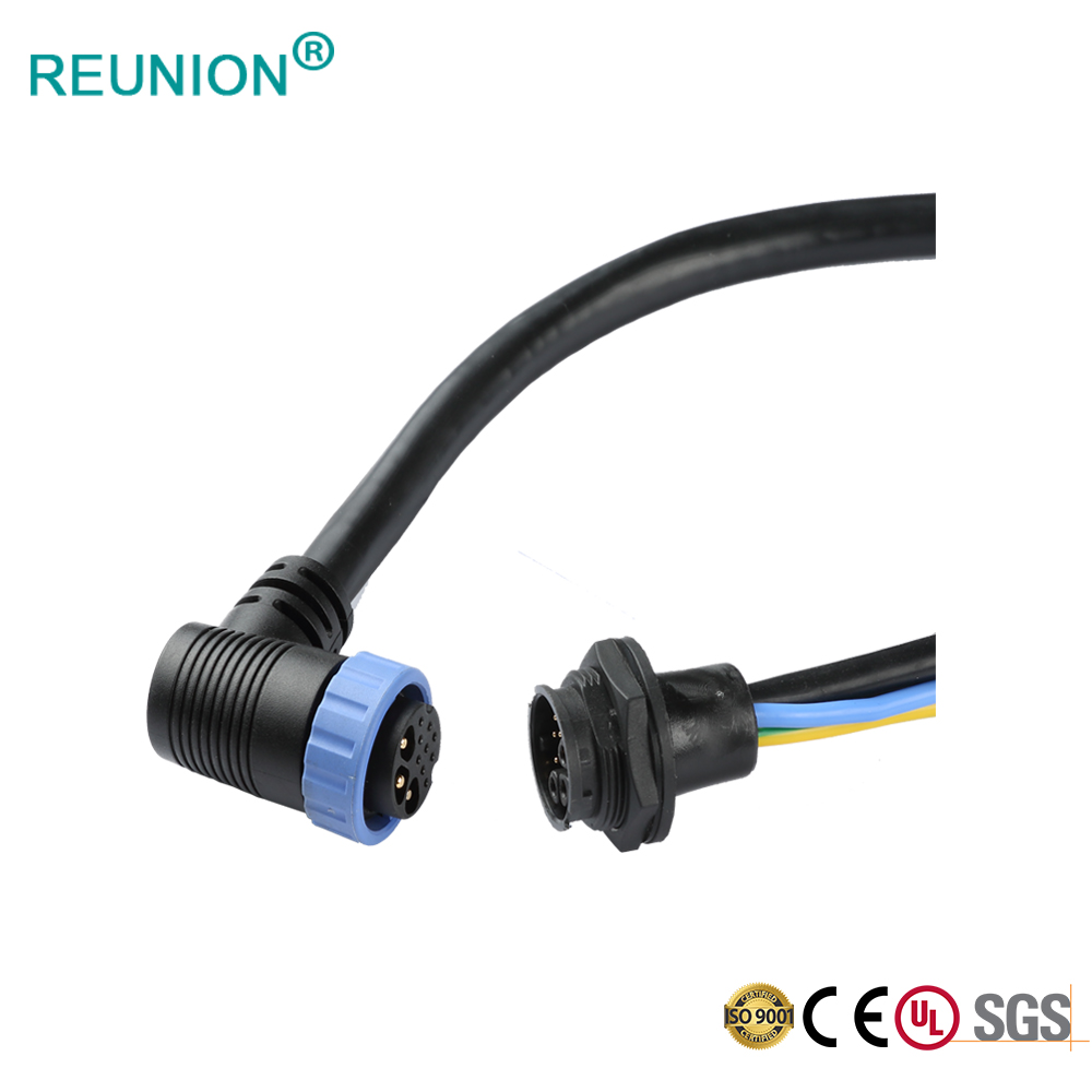 LED lighting connectors hybrid pins power and signal adapter wiring cable assembly for Battery