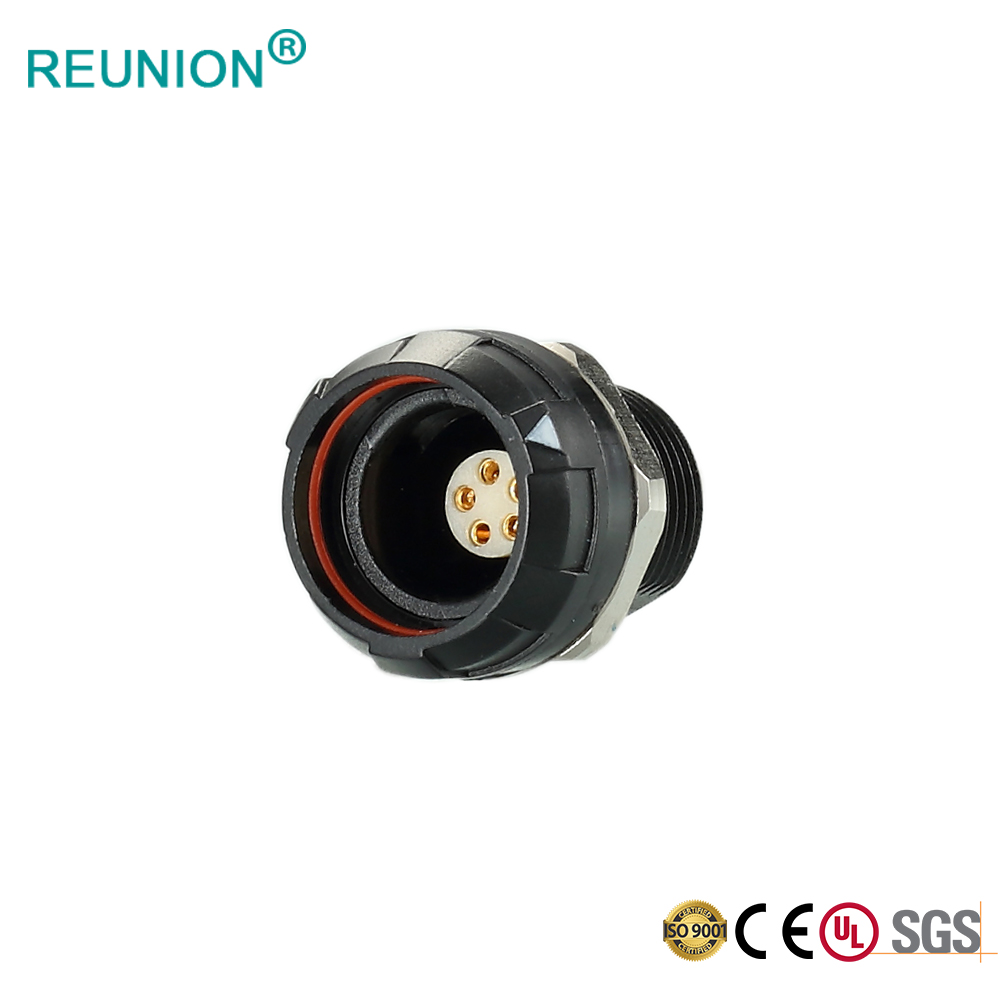 Female Socket P Series 10Pins Panel Mount Power Connector with Harness