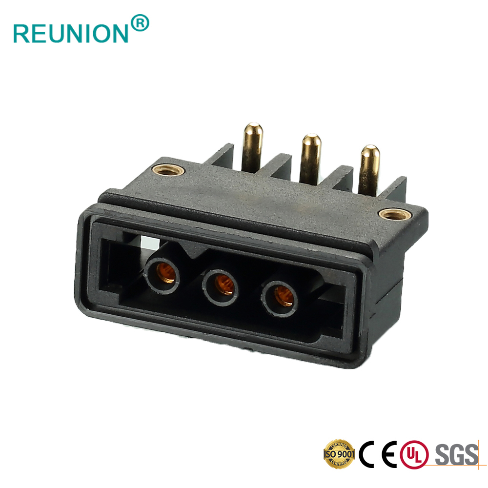 REUNION 3pins LED power connectors with PCB Female Socket curved needle