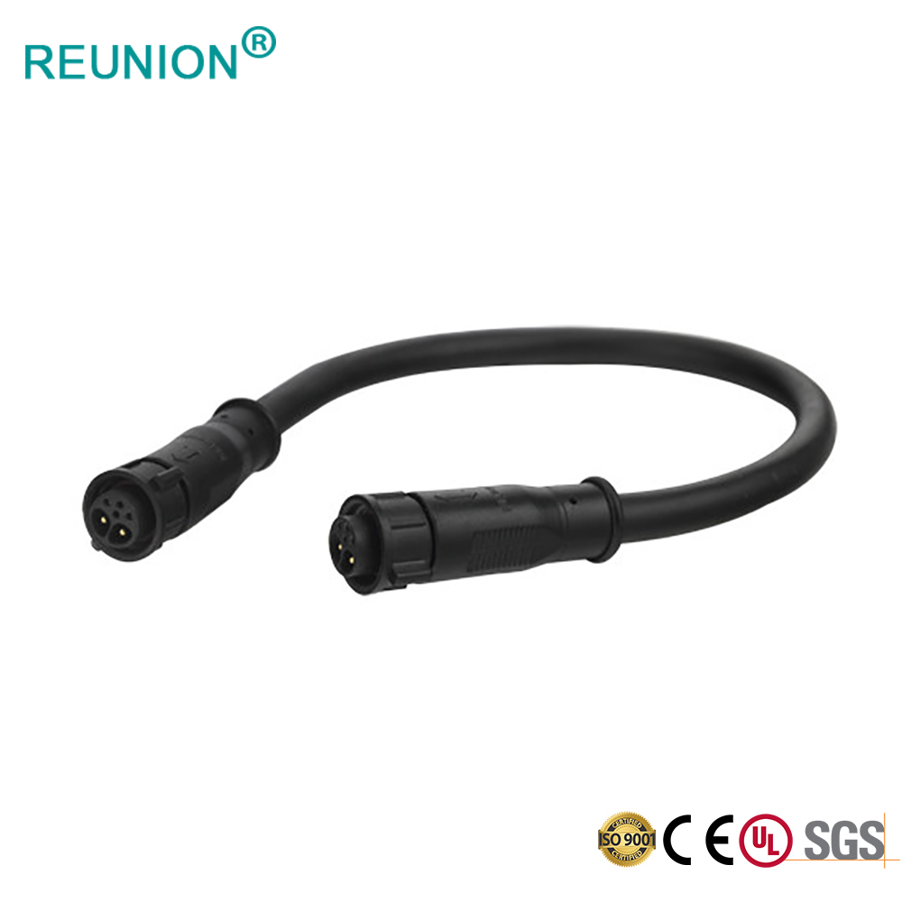 Custom Cable Assembly Threaded 1M series 3+2 Hybrid pins Power Connector and Data Connector