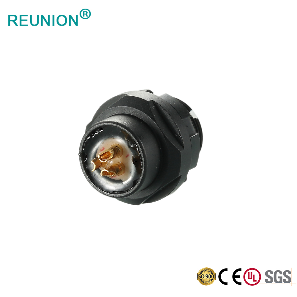Push Pull Electronic low voltage Connector Socket with Half Round Key F series IP68 Waterproof Connectors