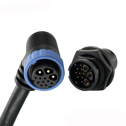 Industrial IP68 threaded waterproof electrical cable plastic connector 