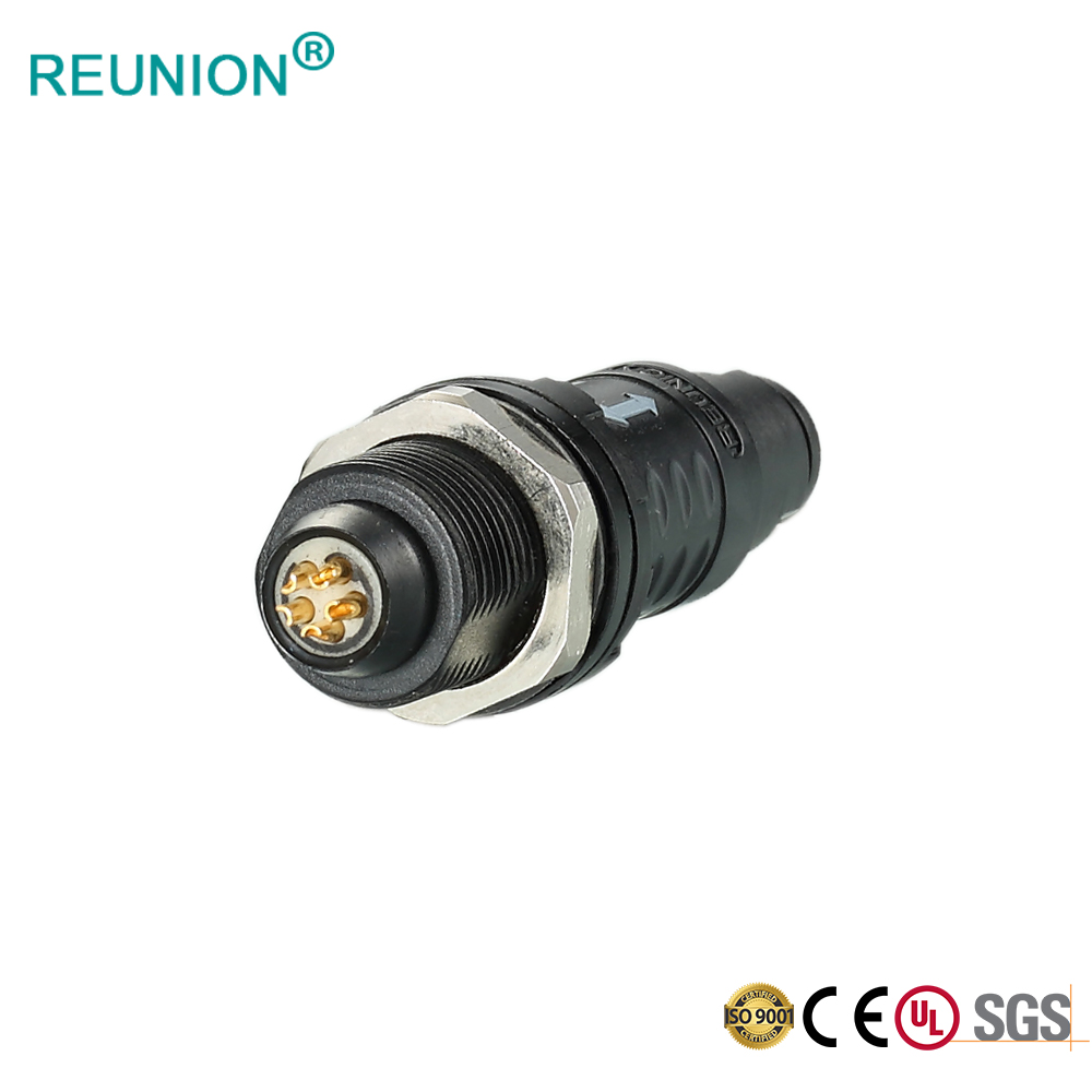 1P Series Female Connectors PCB Solder 8pins Medical Connector